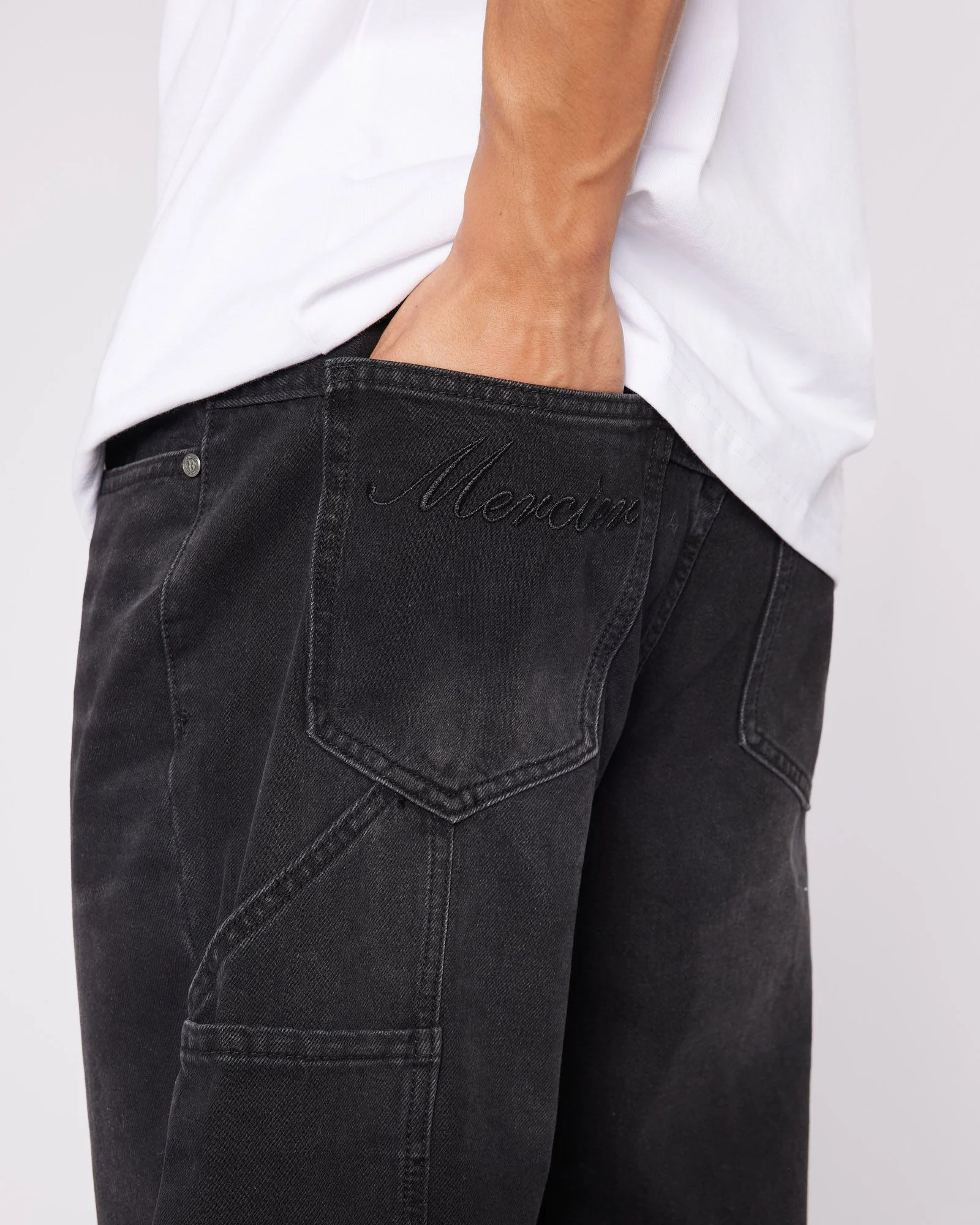 Badge Worker Jeans Black - Image 4