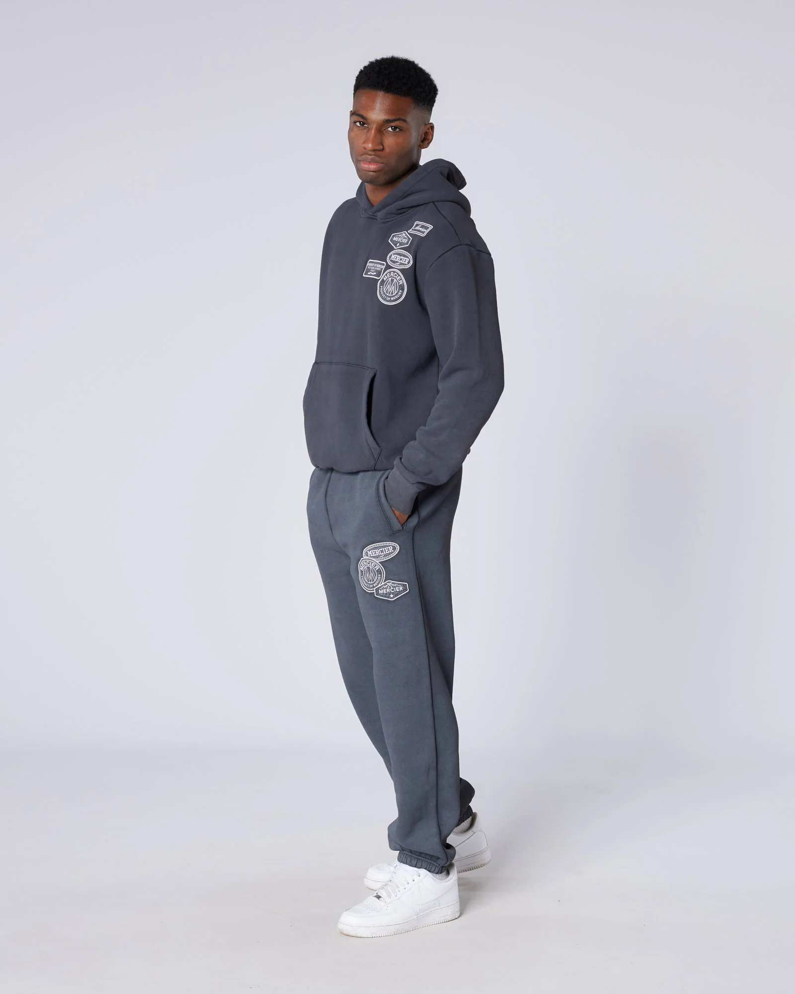 Washed Badge Joggers Black