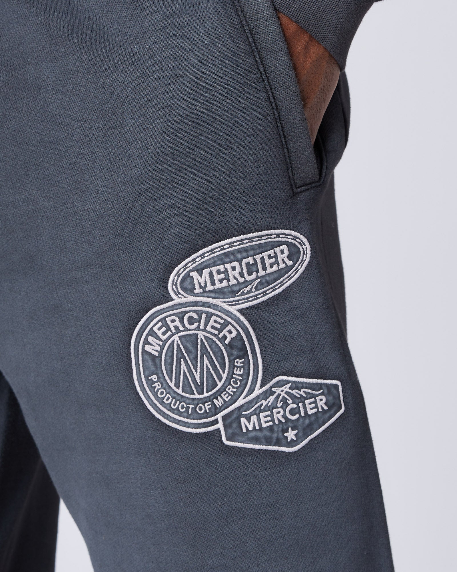 Washed Badge Joggers Black - Image 2