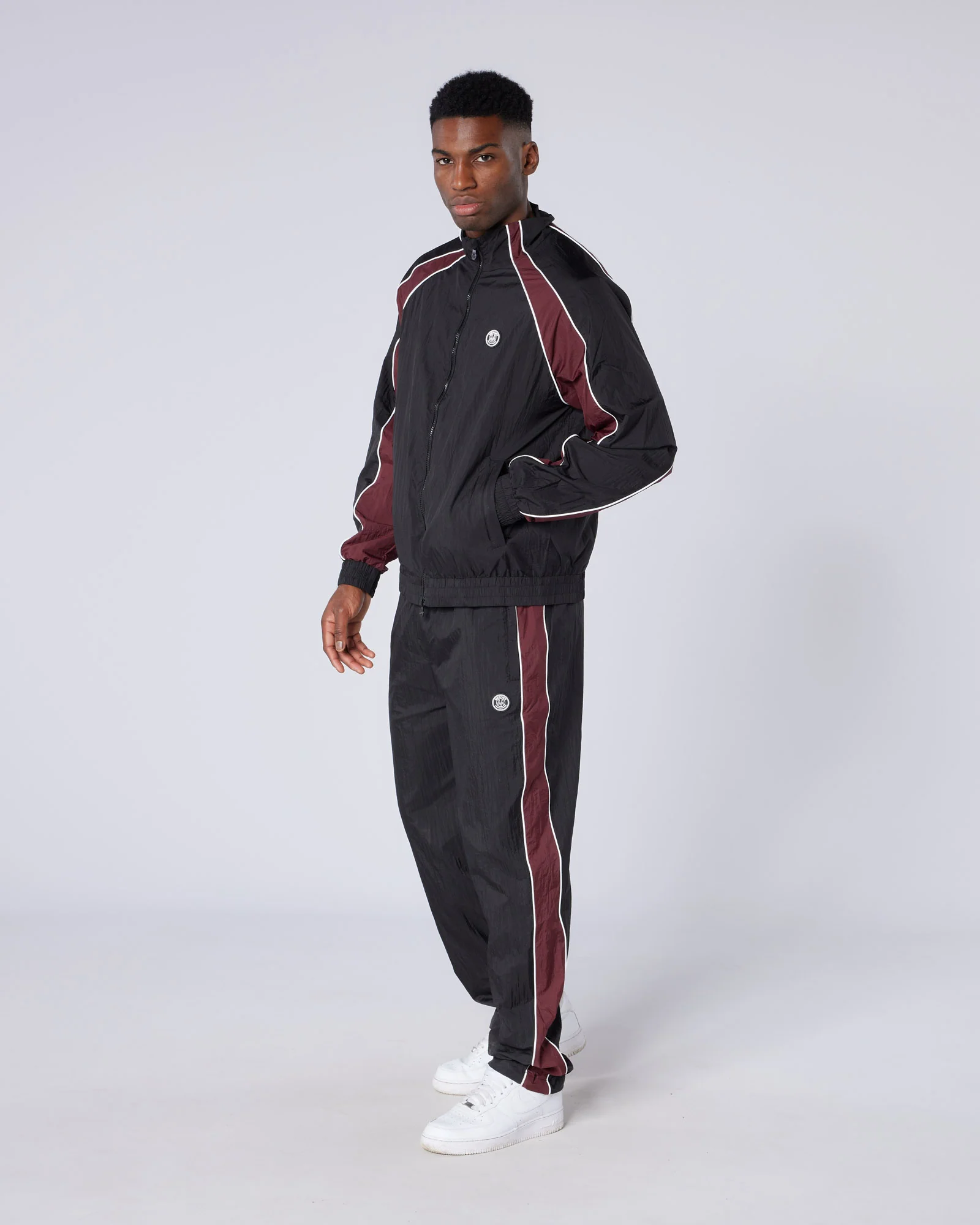 Homerun Track Pants Black Burgundy