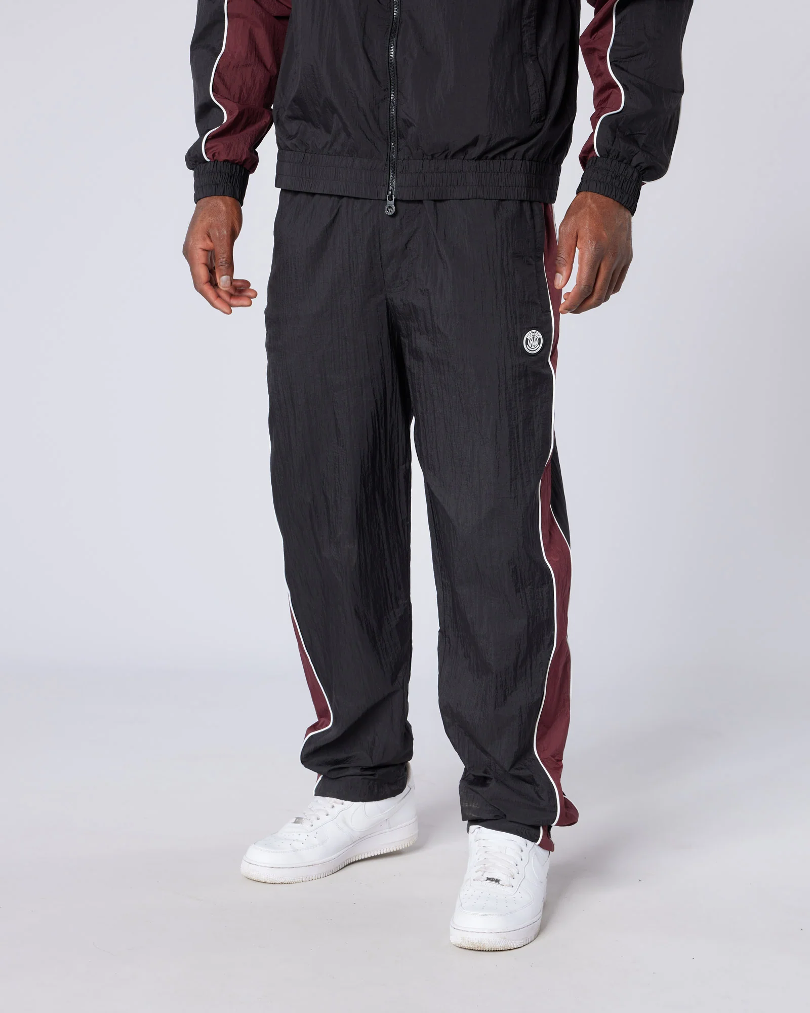 Homerun Track Pants Black Burgundy - Image 2