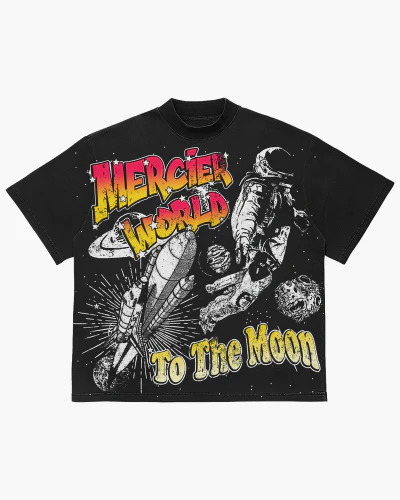 To The Moon relaxed Tshirt Vintage Black